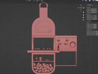 Garden barbecue 02 3D model