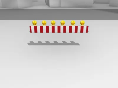 Construction Barrier 4 with warning lights 600-35 250x2000mm Low-poly 3D model