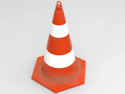 PBR GameReady Cone Model traffic Free low-poly 3D model