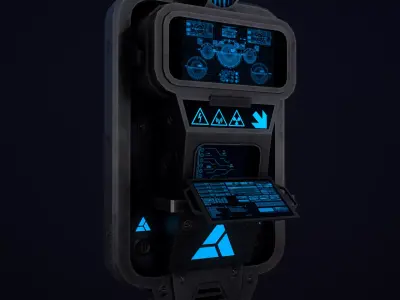 Sci-Fi Console-Computer 4 Low-poly 3D model