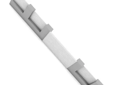Concrete Fence with Gate 04 3D model
