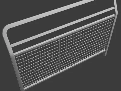 Town barrier with top rail scale 1-1 and 1-35 for diorama Low-poly 3D model