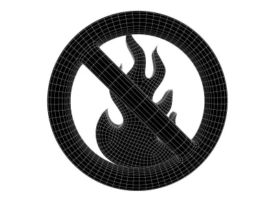 No Fire Icon V1 006 Low-poly 3D model