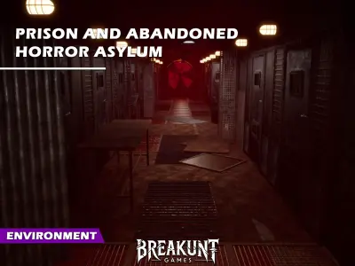 Prison and abandoned horror asylum - Unreal Engine 5  Game ready Low-poly 3D model