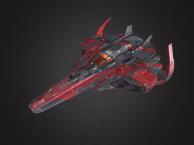 Spaceship Fighter Low-poly 3D model