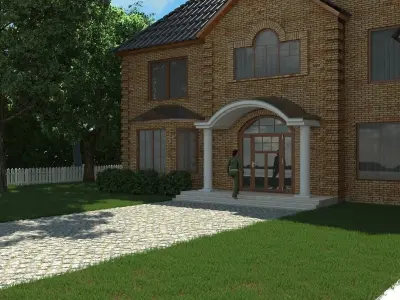 brick house scene 3D model