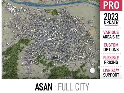 Asan - Cheonan Low-poly 3D model