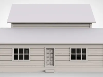 Wooden House Low-poly 3D model 14