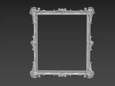 Ornate Carved Frame for CNC Baroque Style Relief Model 3D model