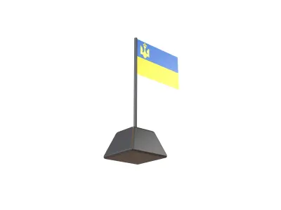 Ensign of Ukrainian Peoples Republic 1918 v1 001 Low-poly 3D model