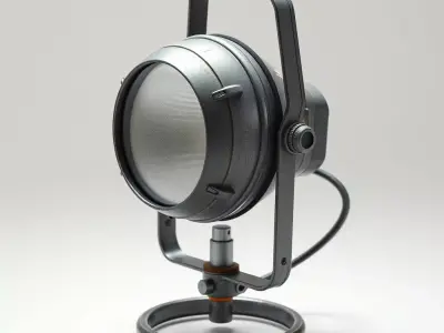 Industrial Vintage Studio Spotlight Lamp Low-poly 3D model