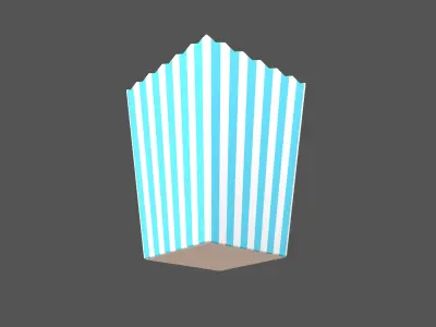 Popcorn Cup v1 004 Low-poly 3D model