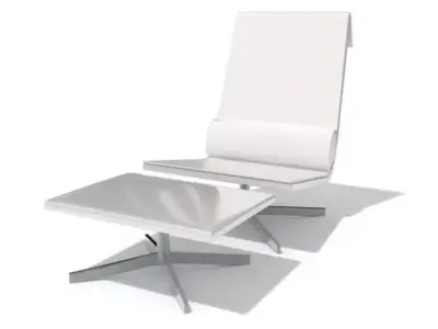 White Coloured Armchair 3D model