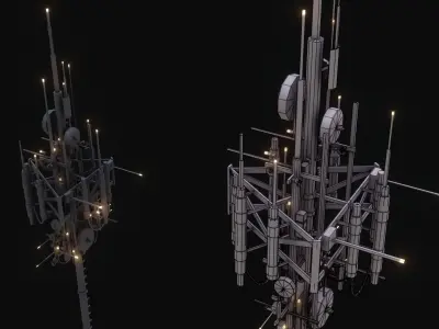 Antenna tower Low-poly 3D model