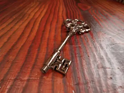 Ornamental Antique Key Low-poly 3D model
