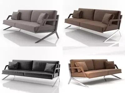 DS-60 modern sofa made of leather and stainless steel 3D model