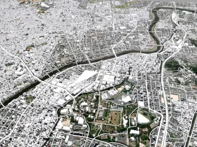 Cityscape Kumamoto Japan 3D model