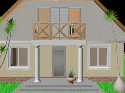 Exterior two floor house 3D model