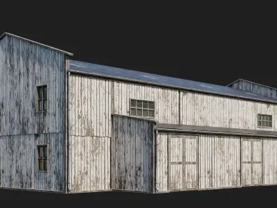 81-82-83-84 - Farm Buildings 4K PBR GameReady Low-poly 3D model