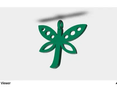 Butterfly Pendant with Oval Cut Stones 3D print model