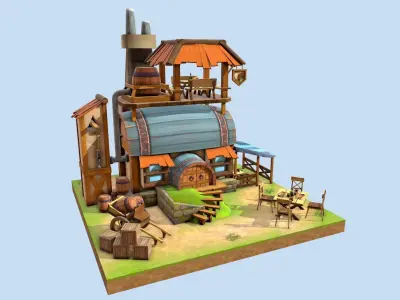 Inn - Strategy Game Pack Low-poly 3D model