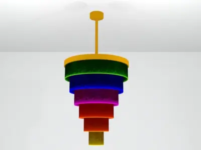 Lamp of Glass Rings 3D model