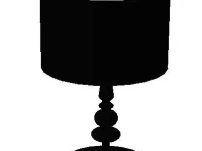 black lacquer table lamp 42cm high Low-poly 3D model