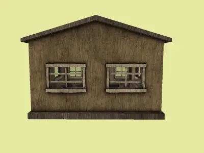 Western Barber Shop - Wild West - Building Backdrop Full Perm Low-poly 3D model