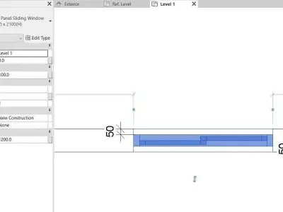 Double Panel Sliding Window 3D model