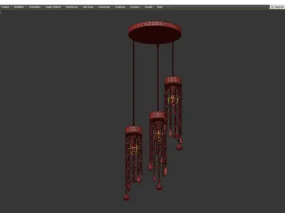 CREATIVE BRASS DIAMOND CHANDELIER Low-poly 3D model