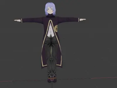 SciFi 3d anime kawaii boy character c28 Low-poly 3D model