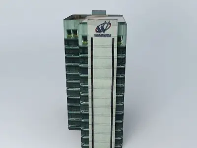 Clairvoyant office building with logo 3D model