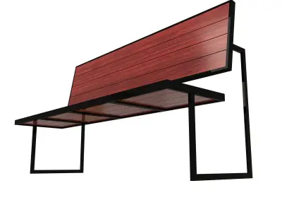 Street Bench Low-poly 3D model