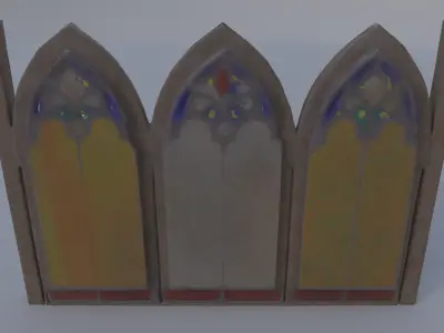 Stained Glass Window Panel 3D model
