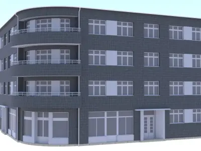 Corner house PBR II 3D model