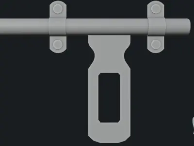 Old padlock door Low-poly 3D model