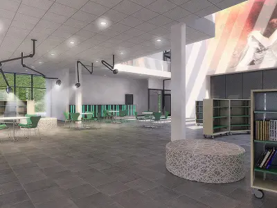 Public Hall Interior 01  Low-poly 3D model