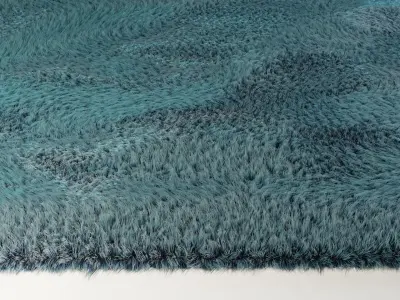 Blue Furry Carpet 3D model