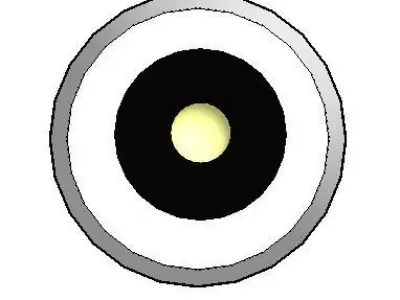 black lacquer table lamp 42cm high Low-poly 3D model