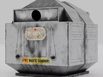 Trash garbage container Low-poly 3D model