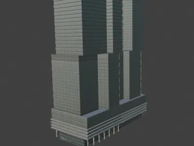 Rotterdam - De Rotterdammer Low-poly 3D model