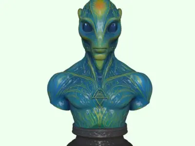 Azure Veyran Mystical Alien Bust 3D print model