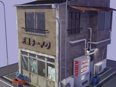 Old Japanese Ramen Shop 3D model