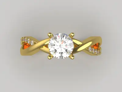 bride solitaire ring sr0076 3D print model