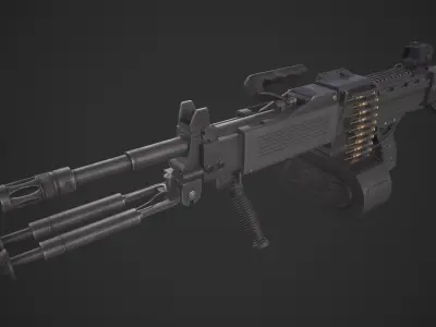 Negev NG7 Light Machine Gun Low-poly 3D model