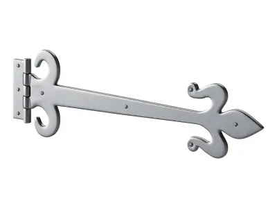Wrought Iron Flush Mount Door Hinge 3D model