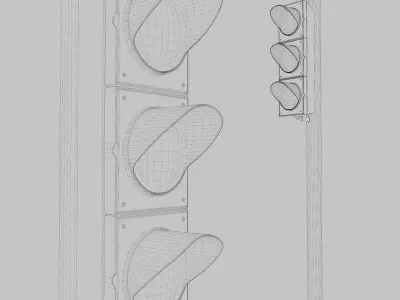 Traffic Light Low-poly 3D model