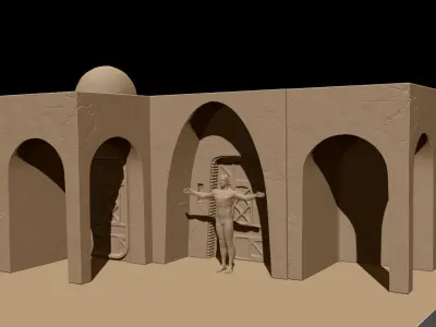 Mos Eisley Diorama Street Scene six inch scale 3D print model