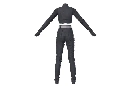 Scifi futuristic girl outfit 3D model