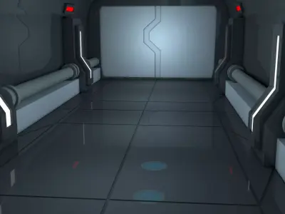 Sci Fi Corridor 3D model 4